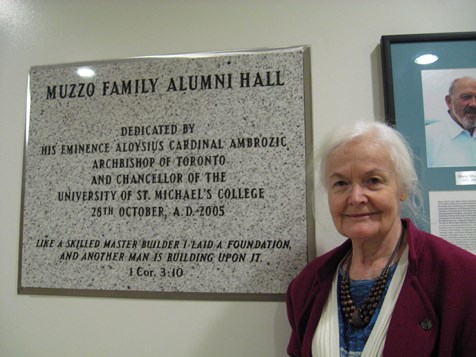 Cardinal Ambrozic plaque at St. Michael's College, University of Toronto 