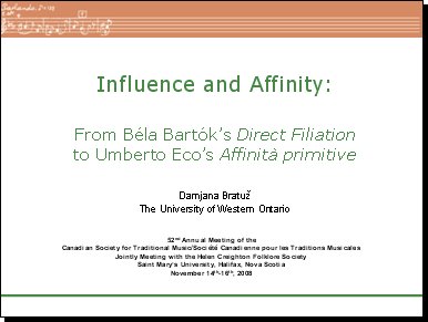 Influence and Affinity